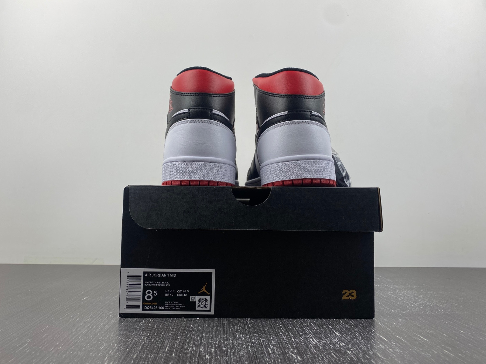 air jordan 1 mid white gym red black dq8426-106