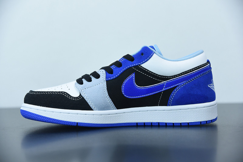 air jordan 1 low black blue white dh0206-400