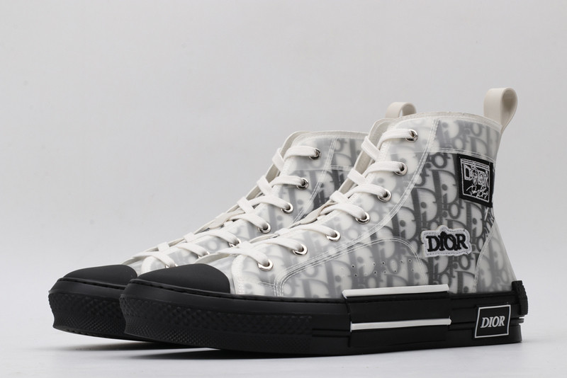 dio* b23 oblique high-top white sneaker