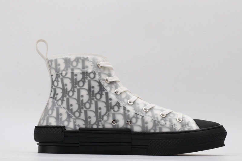 dio* b23 oblique high-top white sneaker