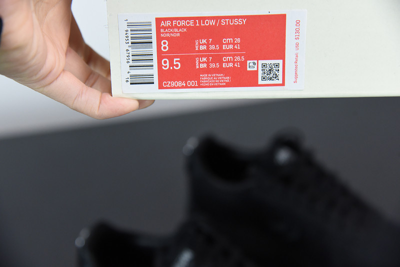 stussy x nike air force 1 low black cz9084-001