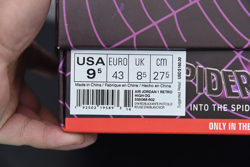 air jordan 1 retro high og "spiderman" 555088-602