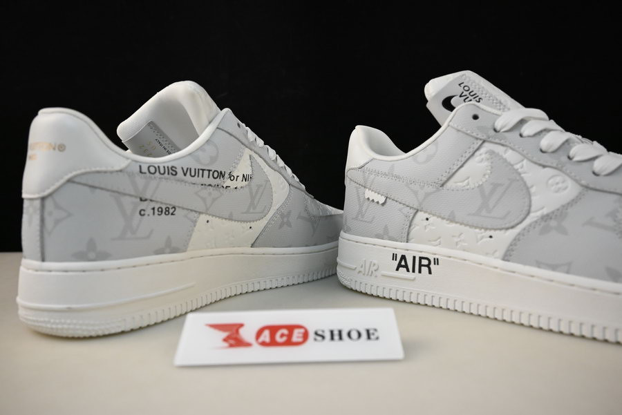 2022 lvt x nike air force 1 07 low white grey ld4631-201