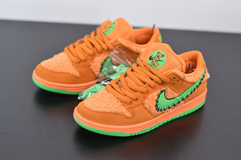 grateful dead x nike sb dunk low “orange bear” cj5378-800