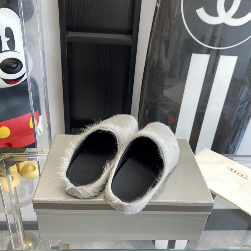 marni calf hair slippers