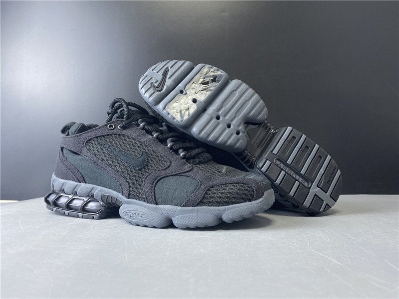 stussy x nike zoom spiridon cage 2 “black/cool grey” cu1854-001