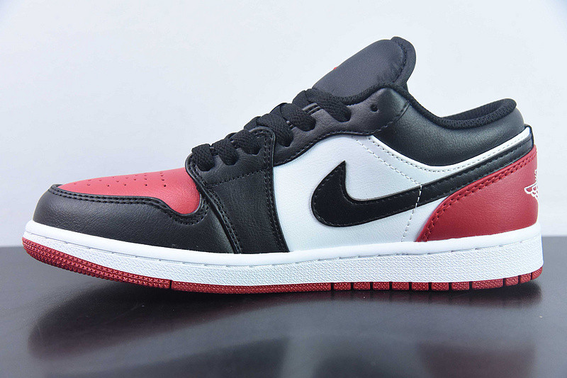 nike air jordan 1 low bred toe 2.0 (gs) 553560-161