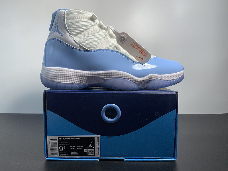 air jordan 11 “unc” white/university blue ct8012-141