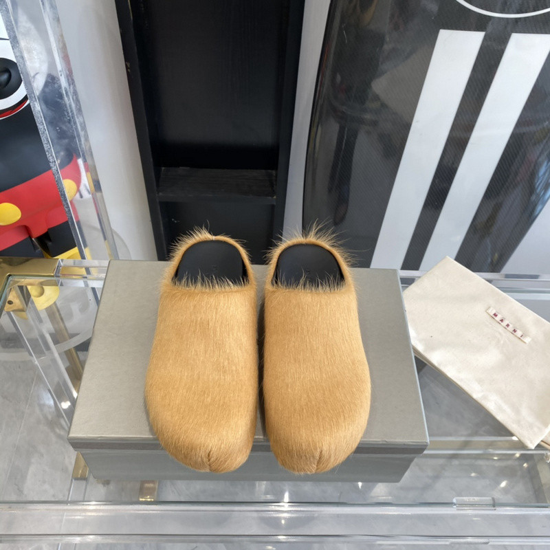 marni calf hair slippers