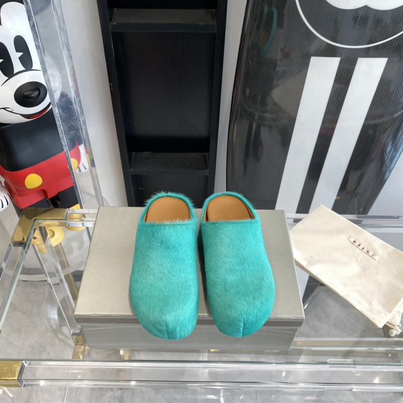 marni calf hair slippers