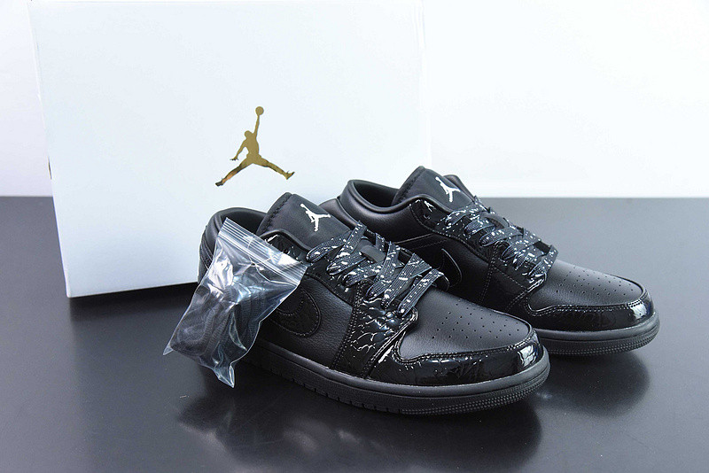 air jordan 1 low “black croc” hj7743-010