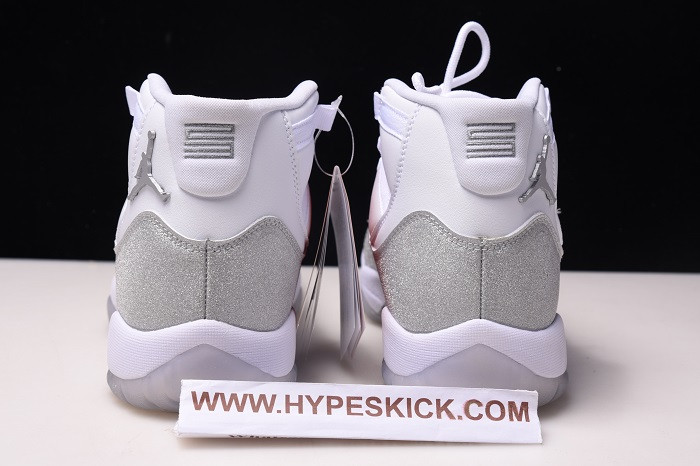 air jordan 11 wmns white metallic silver ar0715-100