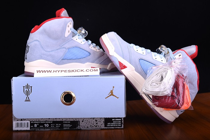 trophy room x air jordan 5 retro "ice blue" ci1899-400